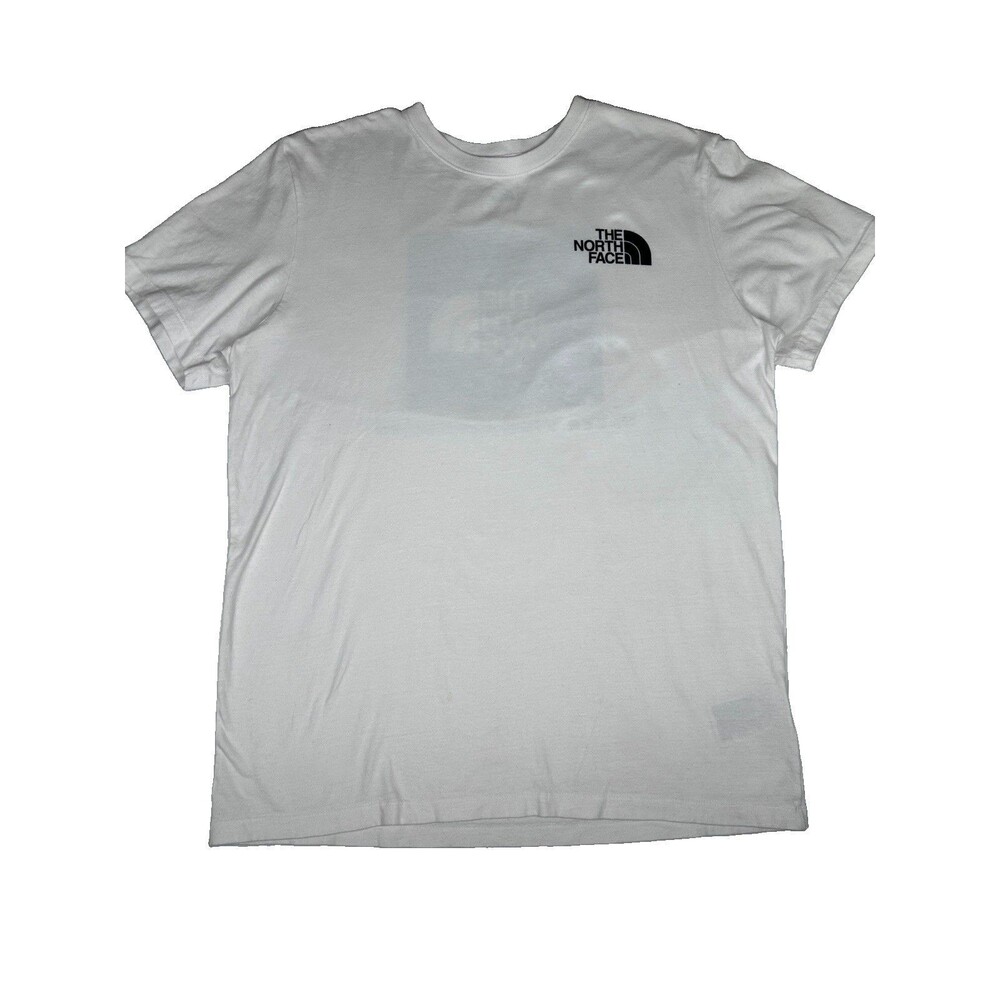 The North Face crew neck t-shirt white w/ blue logo Men's Sz L